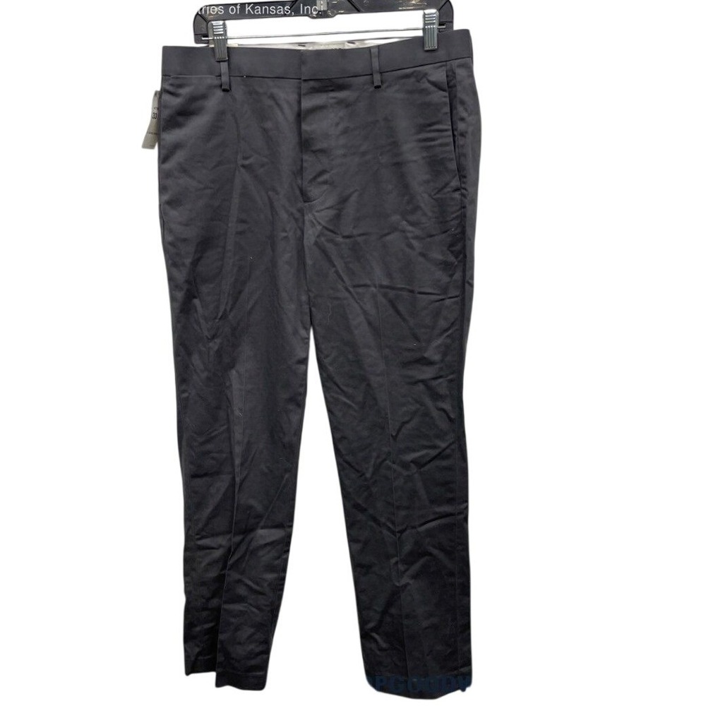 Dockers Slim Fit Pants Mens 33x31 Gray Black Chino Trousers Stretch Cotton